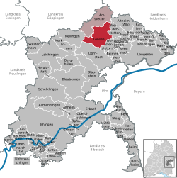 Elhelyezkedése Baden-Württemberg térképén