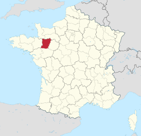 Kart over Mayenne