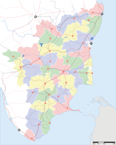 Map indicating the location of Dindigul