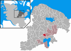 Elhelyezkedése Schleswig-Holstein térképén