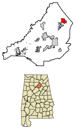 Location of Snead in Blount County, Alabama.