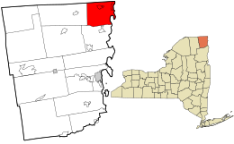 Location in Clinton County and the state of New York.