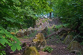 "Dragons teeth" antitank obstacles by the River Wey