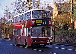 LRT Leyland Olympian on route 86 in Edinburgh, 1994