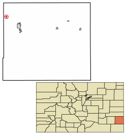 Location of Wiley in Prowers County, Colorado.