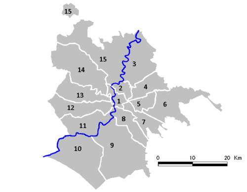 Os 15 municípios de Roma