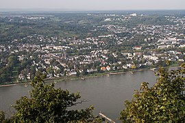 Bad Godesberg seen from the Drachenfels across the Rhine