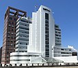 View of People's bank building and downtown from I-95