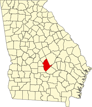 Map of Georgia highlighting Dodge County