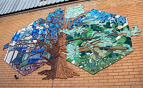 Ceramic mural at Surrey University