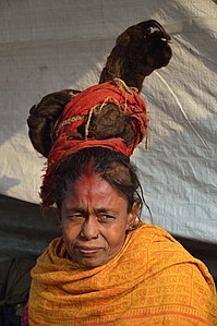 Sādhvī (dona sādhu) a Fira de Gangasagar, Calcuta
