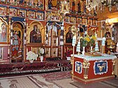 Pyhä Panteleimonin kirkon ikonostaasia.