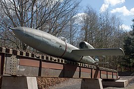 V1 flying bomb on Walter catapult ramp