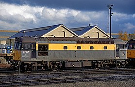 33 208 in BR civil engineers livery at Eastleigh, 1995