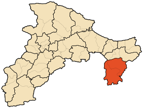 Localizarea districtului în cadrul provinciei