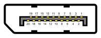 External connector (source-side) on PCB