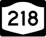 New York State Route 218 marker