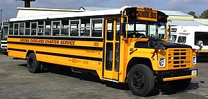 1988 Navistar International school bus with a Wayne Lifeguard 71 passenger body owned by school bus contractor and former Wayne dealer Virginia Overland Transportation in Richmond, Virginia in 1999