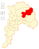 Map of the Putaendo commune in the Valparaíso Region