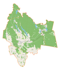 Mapa konturowa gminy Świętajno, w centrum znajduje się punkt z opisem „Łąck Wielki”