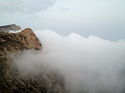 A view from the country of the Hawalah tribe, showing the eastern side of Mount Atherb overlooking the Tihamah