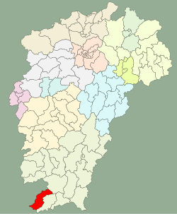 江西省中の全南県の位置