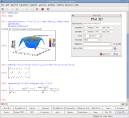 Screenshot van wxMaxima