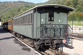 La voiture C 136 au Chemin de fer du Vivarais.