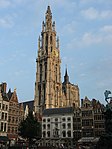 The Gothic spire of Antwerp Cathedral (1352–1521)