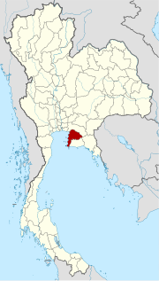 Karte von Thailand mit der Provinz Chon Buri hervorgehoben