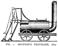 Brunton's Mechanical Traveller I ("Steam Horse locomotive") with legs