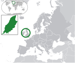 Location of the Isle of Man in Europe