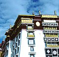 Five Dhvajas (Victory banners), on the roof of the Potala White Palace.