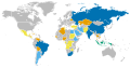 Map without Antarctica of BRICS members and expansion