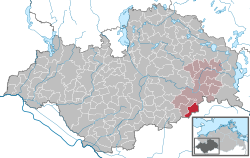 Elhelyezkedése Mecklenburg-Elő-Pomeránia térképén