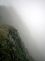 Crib Goch mewn niwl.