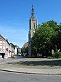 Klötzerbahn mit protestantischer Kirche