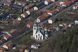 Gränna kyrka från luften