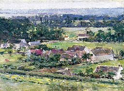 Vy över byn av Theodore Robinson (1889)