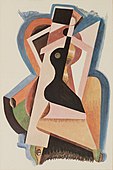 Alexander Archipenko, c.1920, Femme assise (Composition), 31.1 x 23.2 cm, gouache on paper