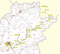 Harta căii ferate înguste Sibiu–Agnita–Sighișoara, care se suprapune în cea mai mare parte pe cursul râului Hârtibaciu