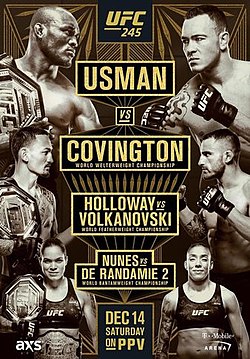 Постер UFC 245: Усман - Ковингтон