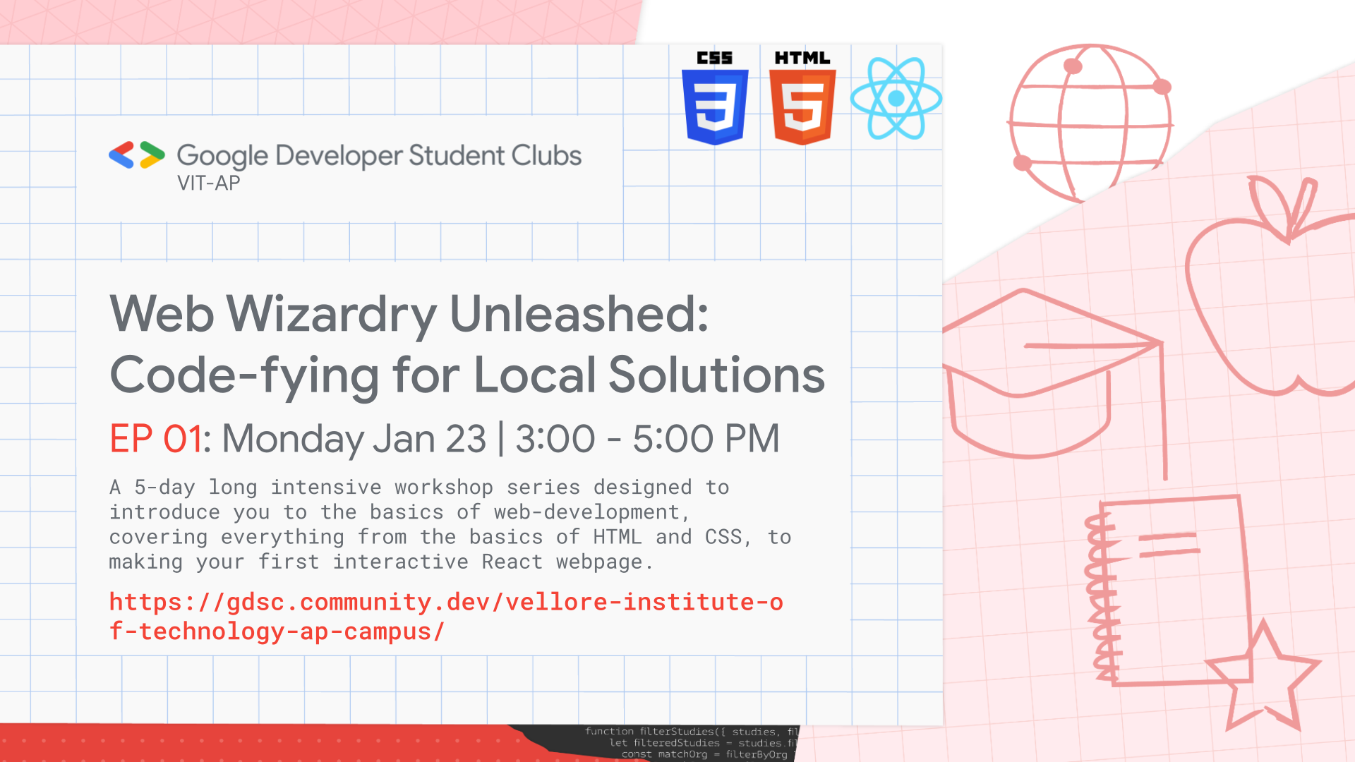 Copy of Copy of Copy of Google Developer Student Clubs  Chapter _ Specific Event Promo - Red-3