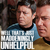 raven: TOS McCoy and Kirk frowning, text: "Well that's just maddeningly unhelpful" (st - MADDENINGLY UNHELPFUL)