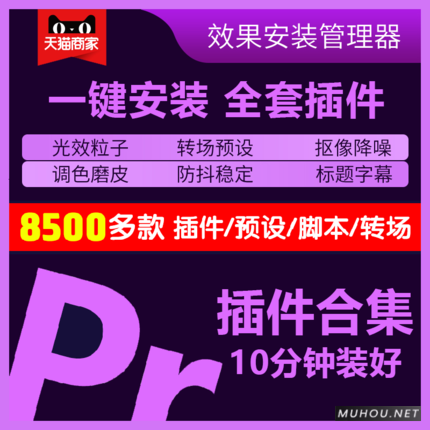 【自动发货】Pr插件合集一键安装包/调色/转场/字幕/磨皮/剪辑预设/中文汉化 支持CC2014-2024