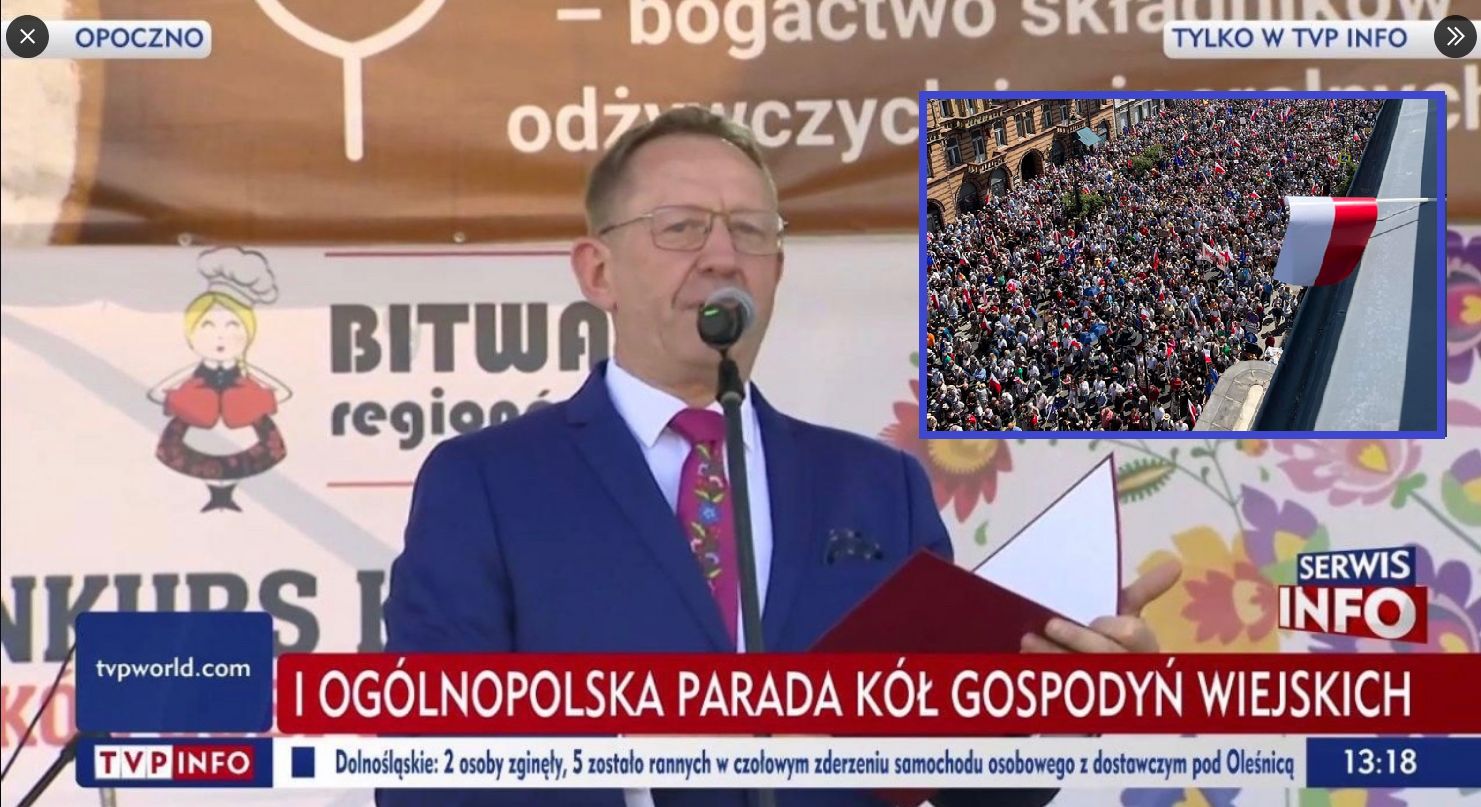 To pokazało TVP Info w czasie marszu. "PiS aż tak się przestraszył?"