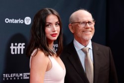 TORONTO, ONTARIO - SEPTEMBER 07: (L-R) Ana de Armas and Ron Howard attend the premiere of "Eden" during the 2024 Toronto International Film Festival at Roy Thomson Hall on September 07, 2024 in Toronto, Ontario.  (Photo by Emma McIntyre/WireImage)