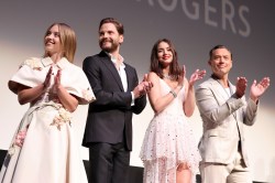 TORONTO, ONTARIO - SEPTEMBER 07: (L-R) Sydney Sweeney, Daniel Bruehl, Ana de Armas and Jude Law attend the premiere of "Eden" during the 2024 Toronto International Film Festival at Roy Thomson Hall on September 07, 2024 in Toronto, Ontario.  (Photo by Cindy Ord/Getty Images)