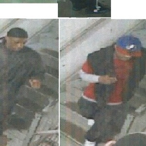 DCPI - The New York City Police Department is seeking the public's assistance in identifying two individuals wanted for three robberies which took place in the confines of the 90 Pct. 1. April 29, 2011 at approx 0140 hours inside of 255 McKibbin Street suspect #1 entered the location armed with a handgun demanded property from the victim a M/W/33 and fled the location with a laptop and cell phone 2. May 16, 2011 at approx 1955 hours inside of 255 McKibbin Street suspects #1 and #2 entered the location armed with a handgun demanded property from the victim a M/W/21 and fled with a cell phone, ipod and electronics 3. May 19, 2011 at approx 0040 hours inside of 255 McKibbin Street suspect #1 entered the location armed with a handgun demanded property from a M/21, F/21 and F,21 and fled the location with laptop computers and cell phones Suspect #1 is described as M/B/20's approx 5'8 Suspect #2 is described as M/B/20's approx 6'2 Incident #1 Suspect #1 is wearing black pants, a black shirt with the #3 on the back and a black and white hat Incident #2 Suspect #1 is wearing black pants, red shirt and a Montreal Expo hat. Suspect #2 is wearing dark clothing and a black doo rag Incident #3 Suspect #1 is wearing black pants, orange sweatshirt and blue hat.