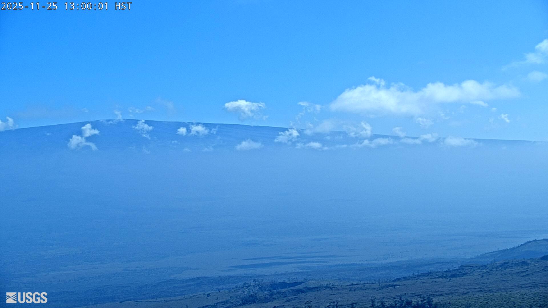 Webcam image view of volcano flank